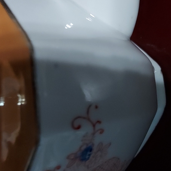 Lusterware Orange/White Teapot w/flowers on both sides.Made in Japan 6in.Hx9inW - Picture 10 of 12